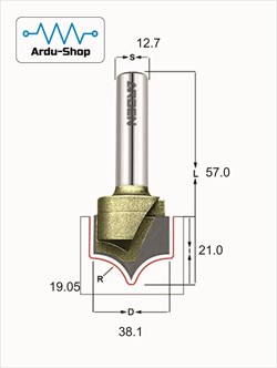 Фреза скругление TideWay R-19.05х21х38.1х12.7 мм 760330266
