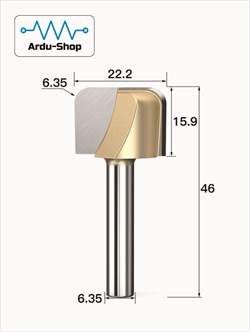 Фреза галтельная TideWay для желобов и чаш 22.2х15.9х46х6.35 мм 760330263