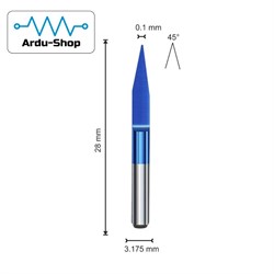 Гравер конический 0.1х45х3.175 (AlCrSiN) 760110064