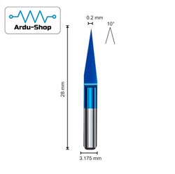 Гравер конический 0.2х10х3.175 (AlCrSiN) 760110066
