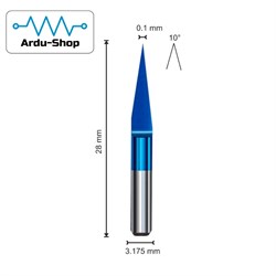 Гравер конический 0.1х10х3.175 (AlCrSiN) 760110058