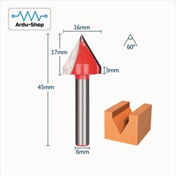 Фреза конусная 2-х заходная 6х16хR60 760110005
