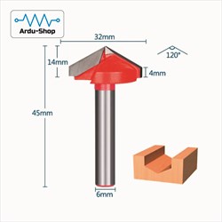 Фреза конусная 2-х заходная 6х32хR120 760110006