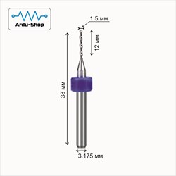 Фреза PCB мини 1.5х12 мм (сверло для печатных плат) 760110019