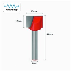 Фреза прямая пазовая 2-х заходная 16х12х44х6 мм 760110031
