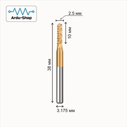 Фреза рашпильная / кукуруза 2.5x10x38x3.175 мм (TiN) 760110043