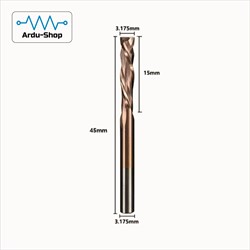 Фреза спиральная двухзаходная прямая 3.175x15x45x3.175 мм (TiN) (down) 760110048