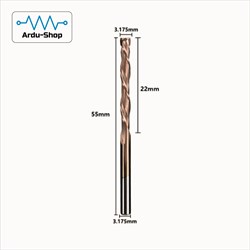 Фреза спиральная двухзаходная прямая 3.175x22x55x3.175 мм (TiN) (down) 760110049