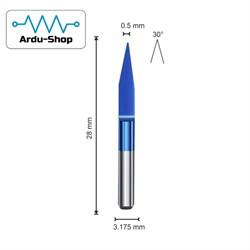 Гравер конический 0.5х30х3.175 (AlCrSiN) 760110068