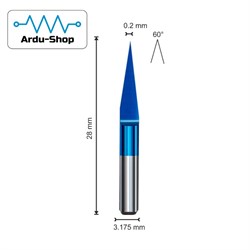 Гравер конический 0.2х60х3.175 (AlCrSiN) 760110069