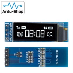 Дисплей OLED 0.91" 128*32 I2C белый 760090004 - фото 441
