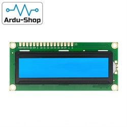 Символьный дисплей LCD1602 (1602) + I2C конвертер (распаян) - синий 760090010 - фото 452