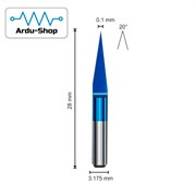 Гравер конический 0.1х20х3.175 (AlCrSiN) 760110070