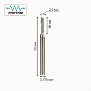 Фреза спиральная однозаходная 2х10х38х3.175мм 760330167