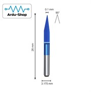 Гравер конический 0.1х90х3.175 (AlCrSiN) 760330028