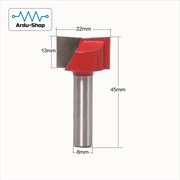 Фреза прямая пазовая 2-х заходная 22х13х45х8мм 760330119