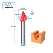 Фреза конусная 2-х заходная 6х10хR60 760110002