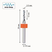 Фреза PCB мини 2.0х12 мм (сверло для печатных плат) 760110020