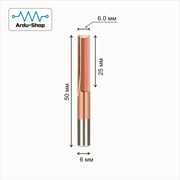 Фреза прямая пазовая 2-х заходная 6х25х50х6 мм (TiN) 760110033