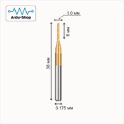 Фреза рашпильная / кукуруза 1.0x6x38x3.175 мм (TiN) 760110040