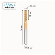 Фреза рашпильная / кукуруза 3.0x12x38x3.175 (TiN) 760110044