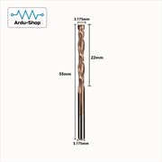 Фреза спиральная двухзаходная прямая 3.175x22x55x3.175 мм (TiN) (down) 760110049