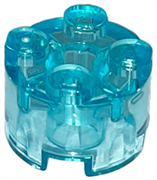 Круглый кирпичик, 2x2, прозрачный, светло-голубой., (5 шт.), 4178398 760330225