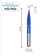Гравер конический 0.1х30х3.175 (AlCrSiN) 760110063