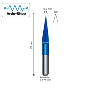 Гравер конический 0.2х90х3.175 (AlCrSiN) 760110060