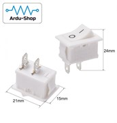 Переключатель прямоугольный KCD1-101 15х10 мм 3 A 250 В (белый) 760330019