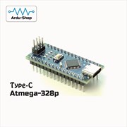 Arduino nano ATMEGA328 v3.0 CH340G Type-C (ноги припаяны) 760140033
